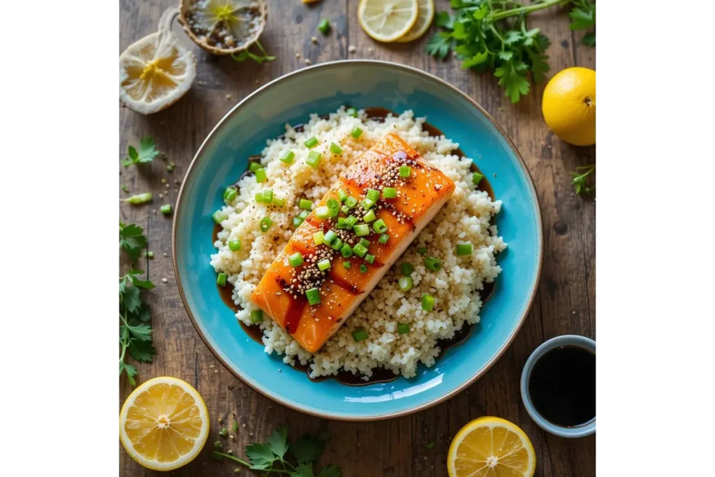 Salmon rice recipe