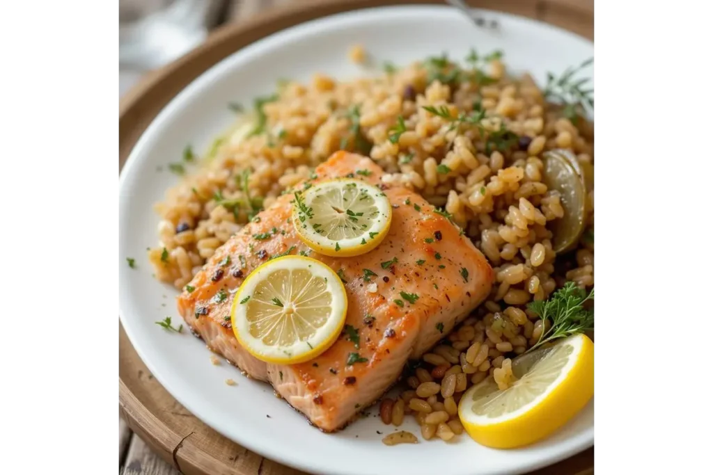 Salmon rice recipe