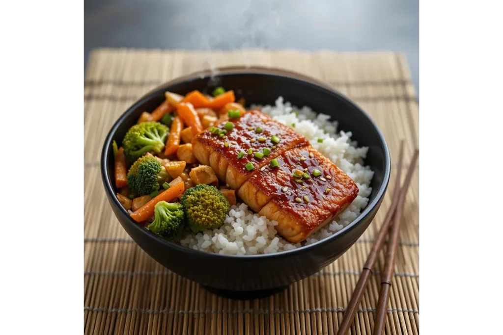 Salmon rice recipe