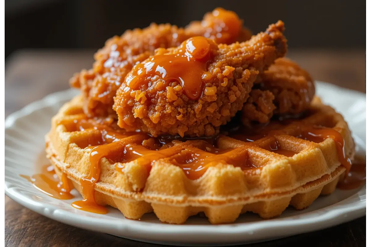 hot honey chicken and waffles